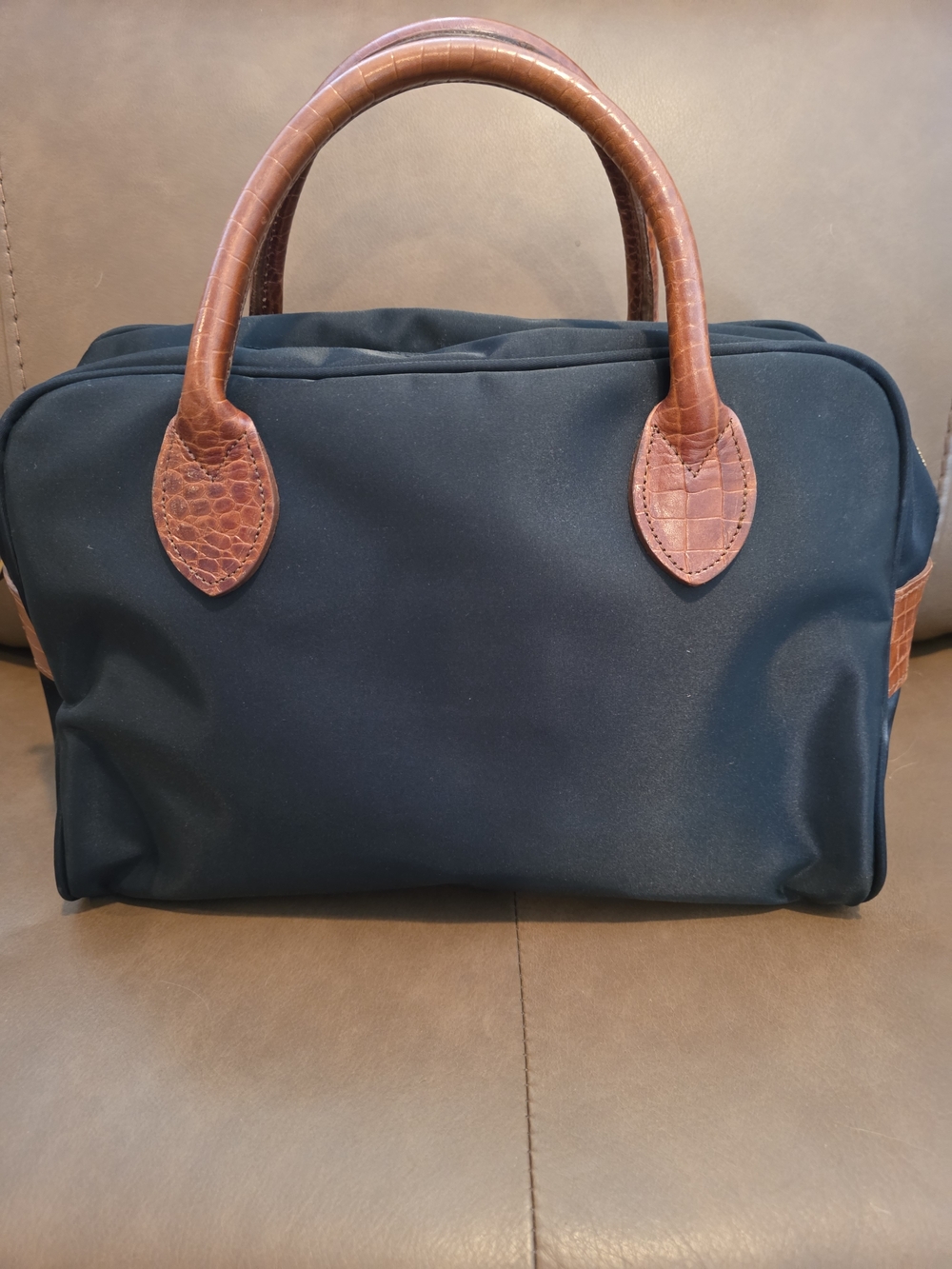 Valentino Garavani Sport Black and Brown Nylon Top-Handle - Picture 2 of 12